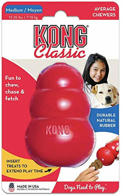Classic Stuffable Dog Toy - Fetch & Chew Toy for Dogs - Treat-Filling Capabilities & Erratic Bounce for Extended Play Time - Durable Natural Rubber Material - for Medium Dogs (Pack of 2)