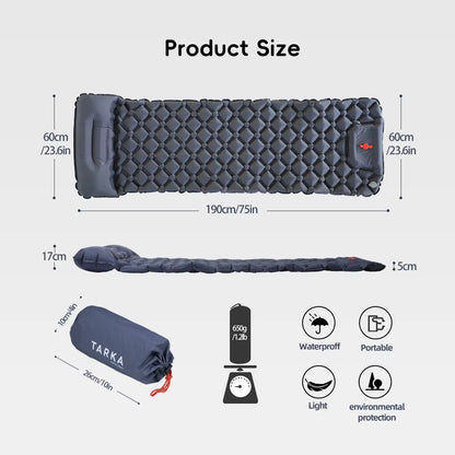 Ultimate Inflatable Camping Mat with Built-in Pillow - Perfect for Outdoor Adventures and Travel