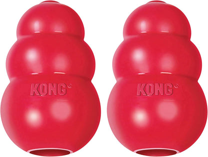 Classic Stuffable Dog Toy - Fetch & Chew Toy for Dogs - Treat-Filling Capabilities & Erratic Bounce for Extended Play Time - Durable Natural Rubber Material - for Small Dogs (Pack of 2)