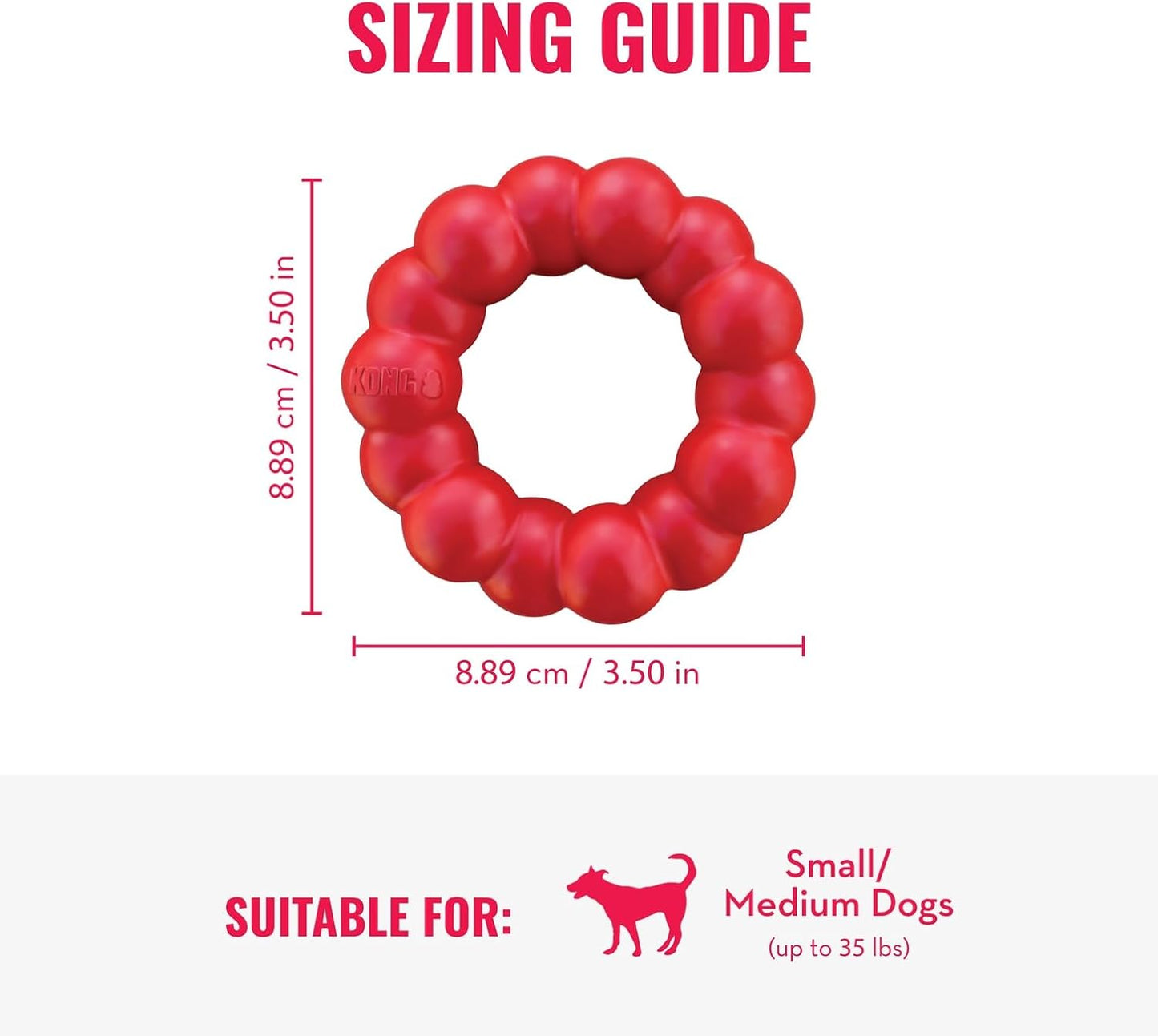 Ring - Natural Rubber Ring Toy for Healthy Chewing Habits - Chew Toy Supports Dog Dental Health - Dog Toy Supports Instincts during Playtime - for Small/Medium Dogs