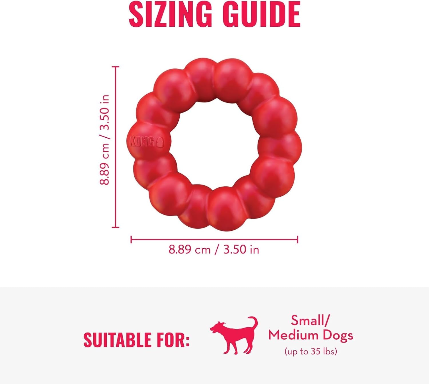 Ring - Natural Rubber Ring Toy for Healthy Chewing Habits - Chew Toy Supports Dog Dental Health - Dog Toy Supports Instincts during Playtime - for Small/Medium Dogs