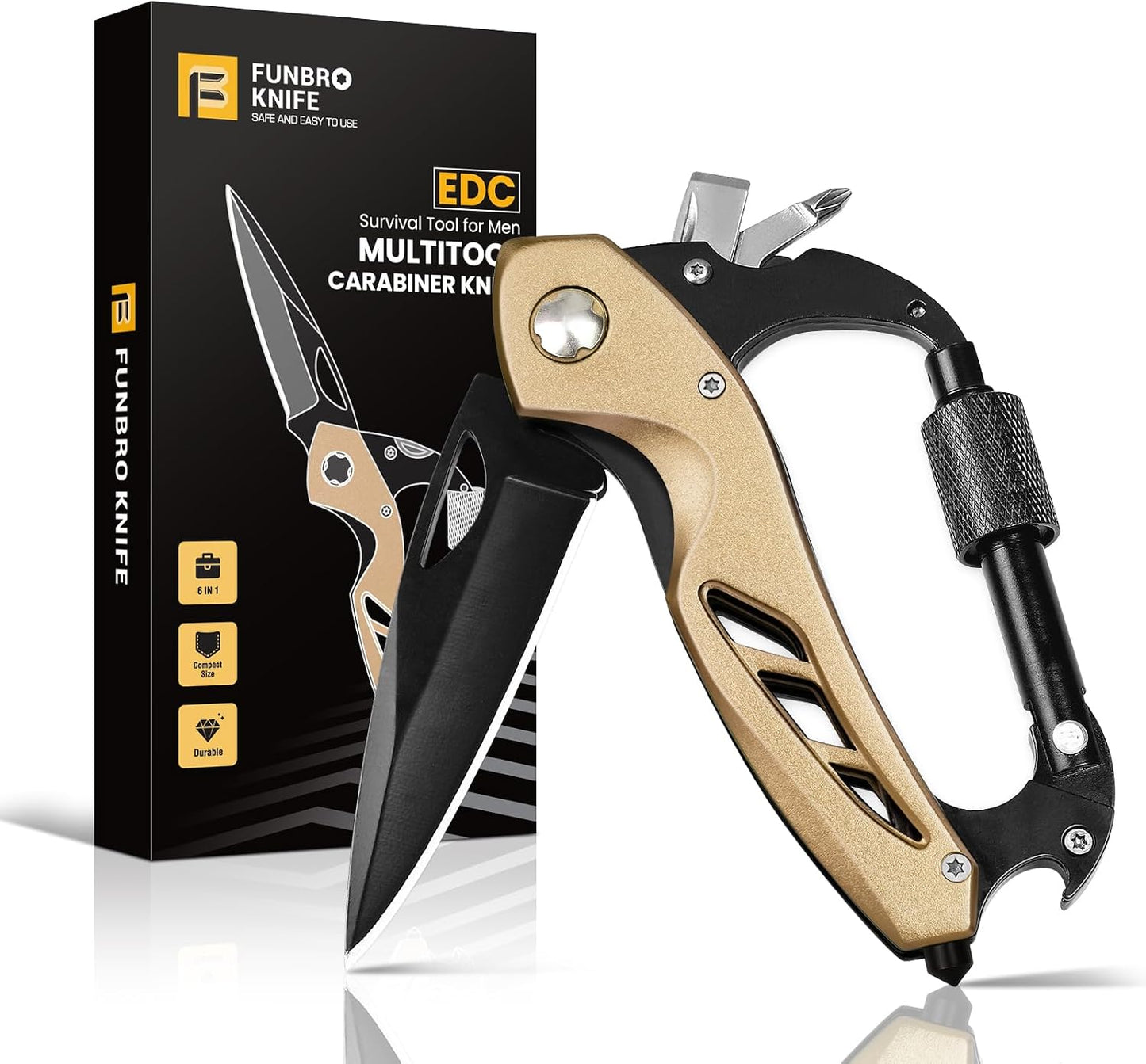 Multitool Knife, Gift for Men (Gold)