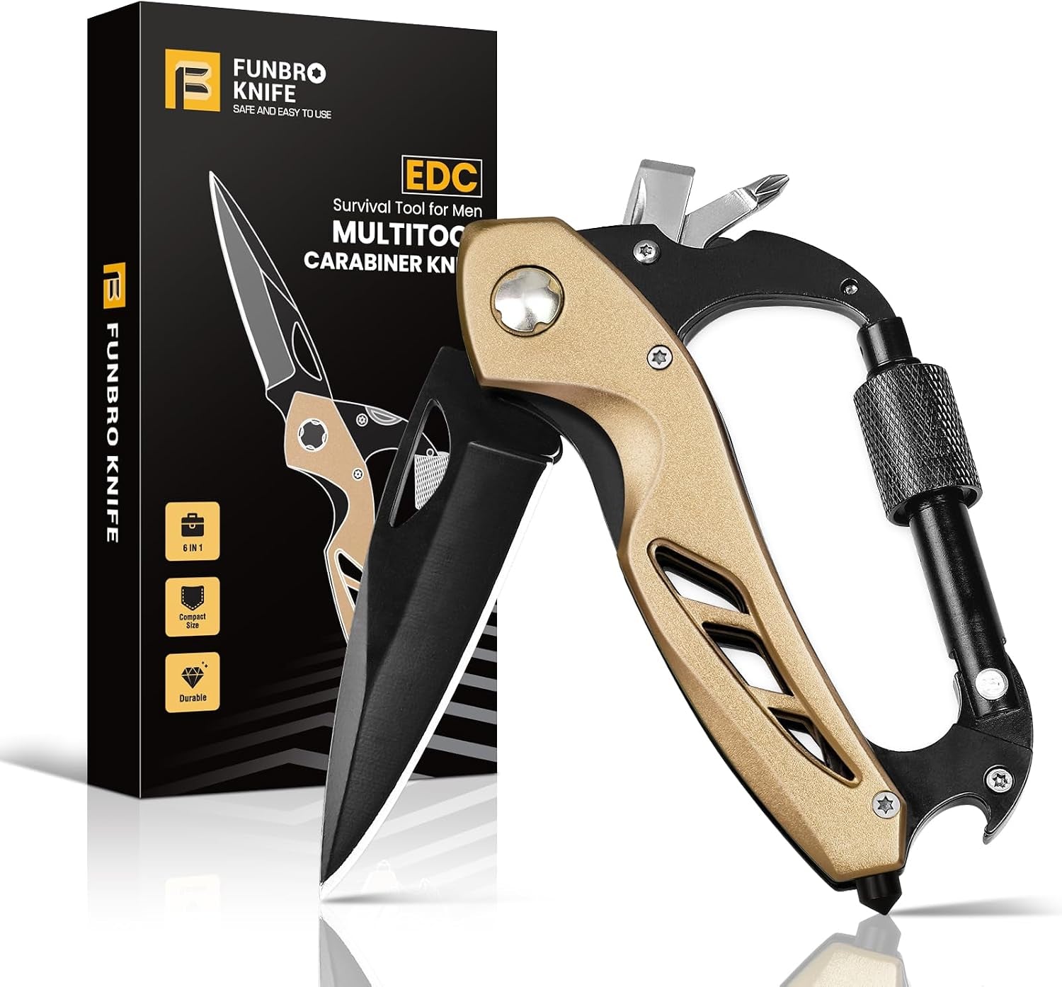 Multitool Knife, Gift for Men (Gold)