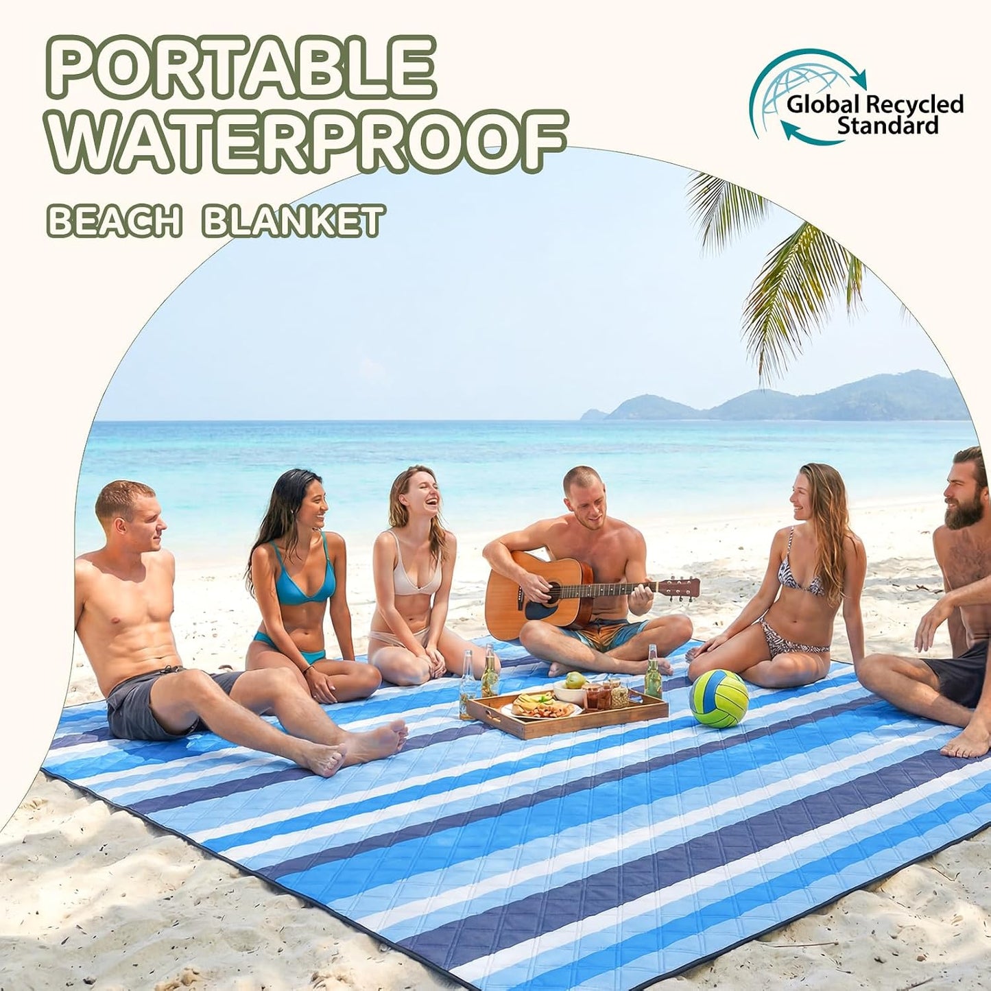 Waterproof Beach Blanket Picnic Outdoor Mat Rug Registry Wedding Search by Name Couple House Warming 2026 Housewarming Family Hostess Anniversary New Apartment Home Essential Must Have