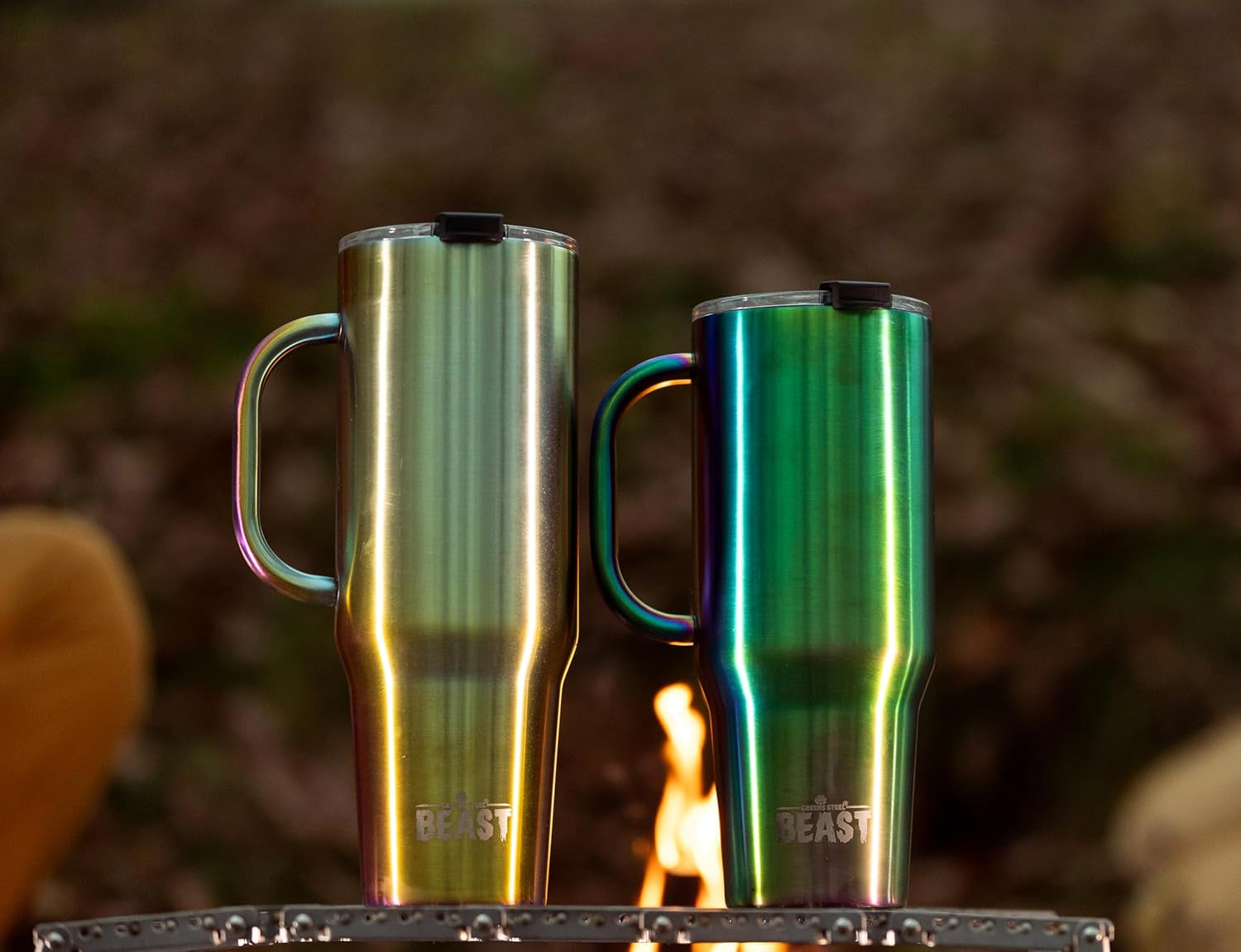 Beast 42 Oz Tumbler with Handle Stainless Steel Vacuum Insulated Coffee Ice Cup Double Wall Travel Flask (Rainbow)