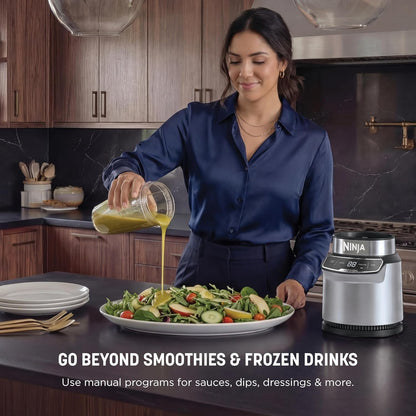 Ninja Nutri-Blender Pro with Auto Iq, 1100PW, (2) 24Oz Cups, BN401 | 1100-Peak-Watt Motor + 2 Auto-Iq Programs for Smoothies, Salsa & Dips. (2) 24-Oz To-Go Cups. Dishwasher Safe.