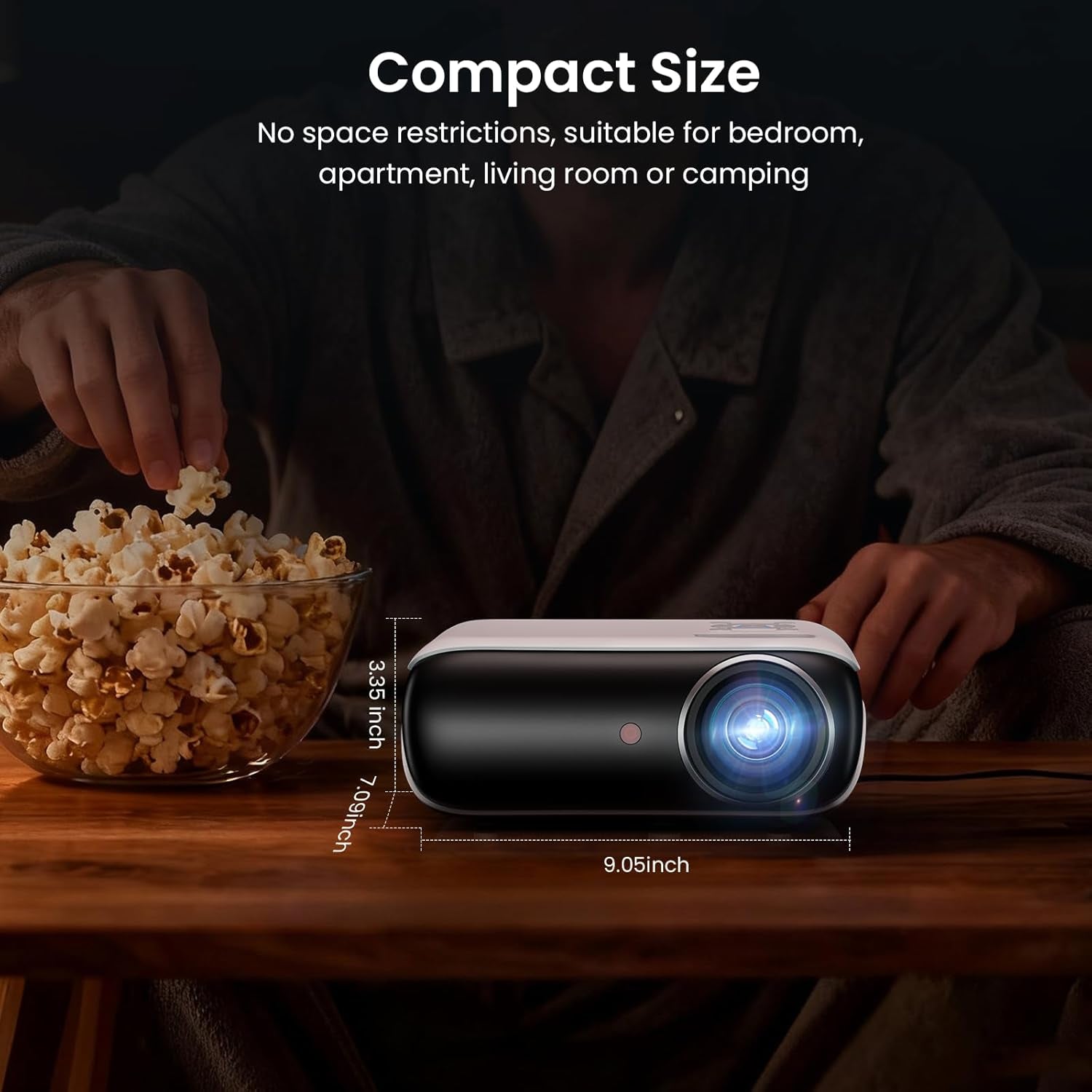 Native 1080P Outdoor Smart Projector-Standard | Native 1080P • Mini & Portable • Easy Setup • Built-In Speaker • Indoor & Outdoor • Phone, Laptop & PS5 Compatible