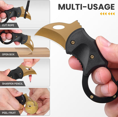 Small Pocket Knife for Men, Edc Knives Tool | Cool Folding Knife Box Cutter with 1.34Inch Sharp Blade, Great Gift for Men (Gold)