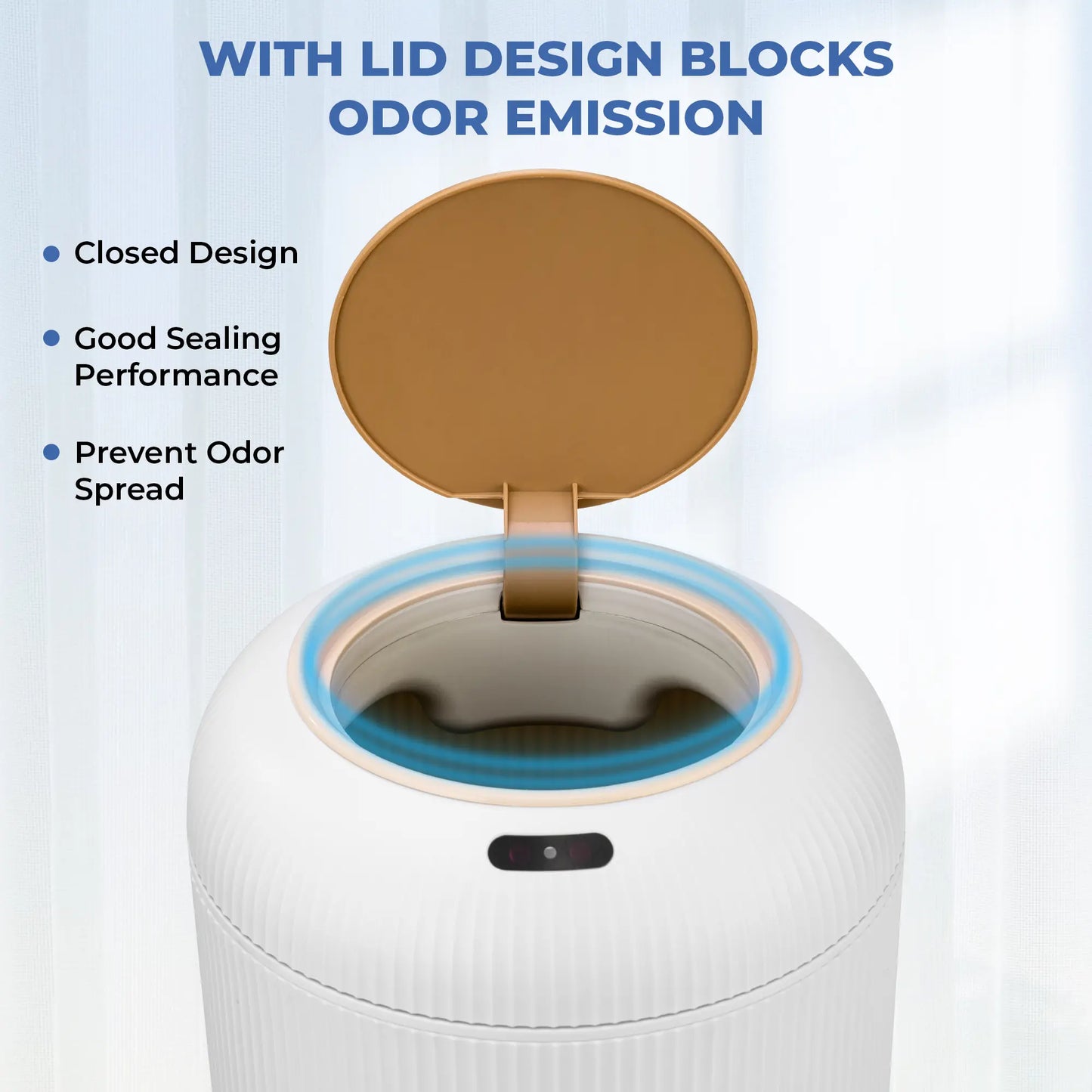 Pukomc Smart Induction Waterproof Trash Can for Bathroom, Bedroom, Office Nordic Style, Household Items Saving Space Motion Sensor Multifunctional Home Goods Environmentally Friendly Automatic Summerwins,Dorm Essentials,Home Essentials Homeessentials
