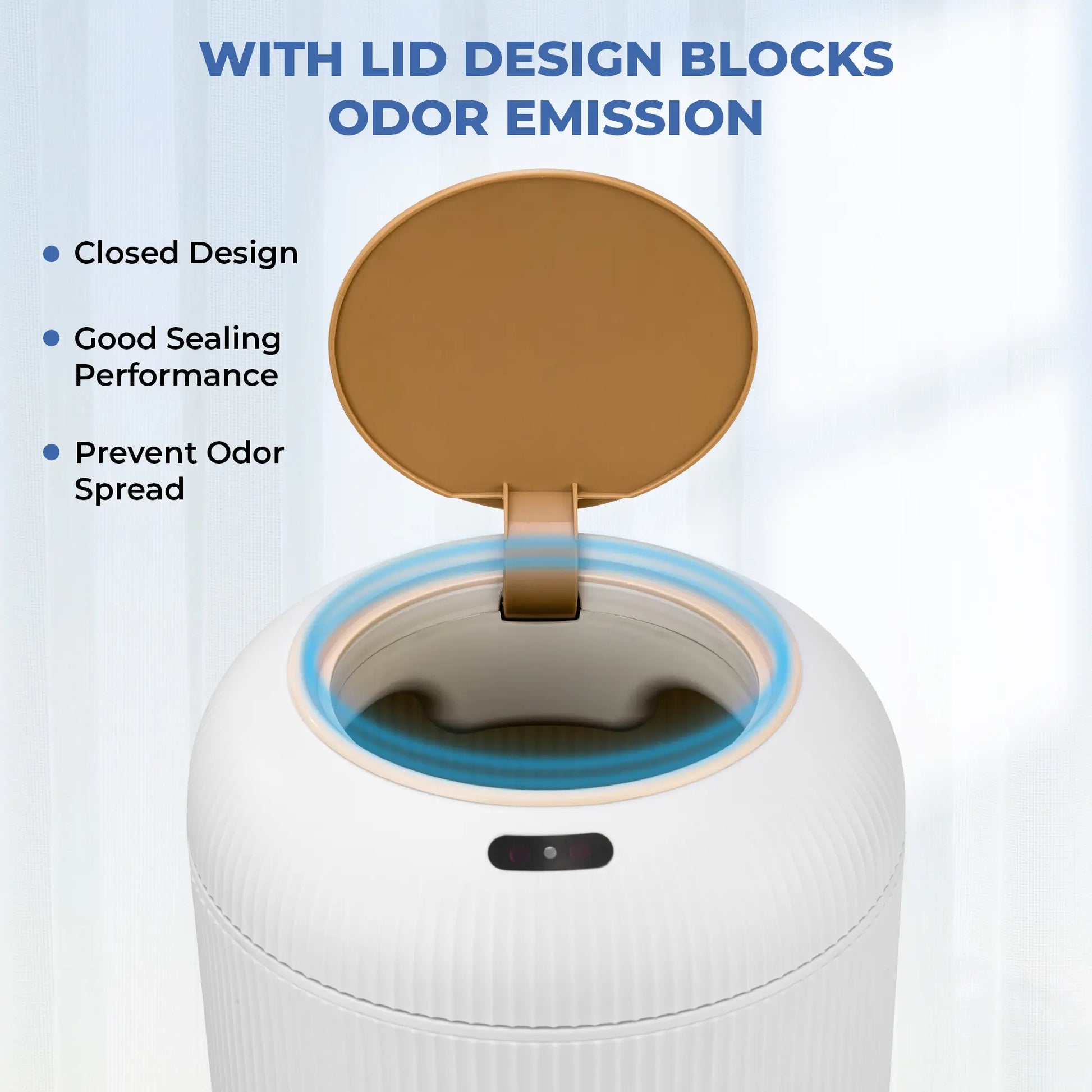 Pukomc Smart Induction Waterproof Trash Can for Bathroom, Bedroom, Office Nordic Style, Household Items Saving Space Motion Sensor Multifunctional Home Goods Environmentally Friendly Automatic Summerwins,Dorm Essentials,Home Essentials Homeessentials