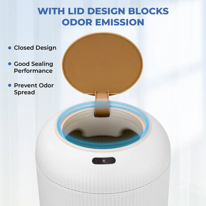 Pukomc Smart Induction Waterproof Trash Can for Bathroom, Bedroom, Office Nordic Style, Household Items Saving Space Motion Sensor Multifunctional Home Goods Environmentally Friendly Automatic Summerwins,Dorm Essentials,Home Essentials Homeessentials