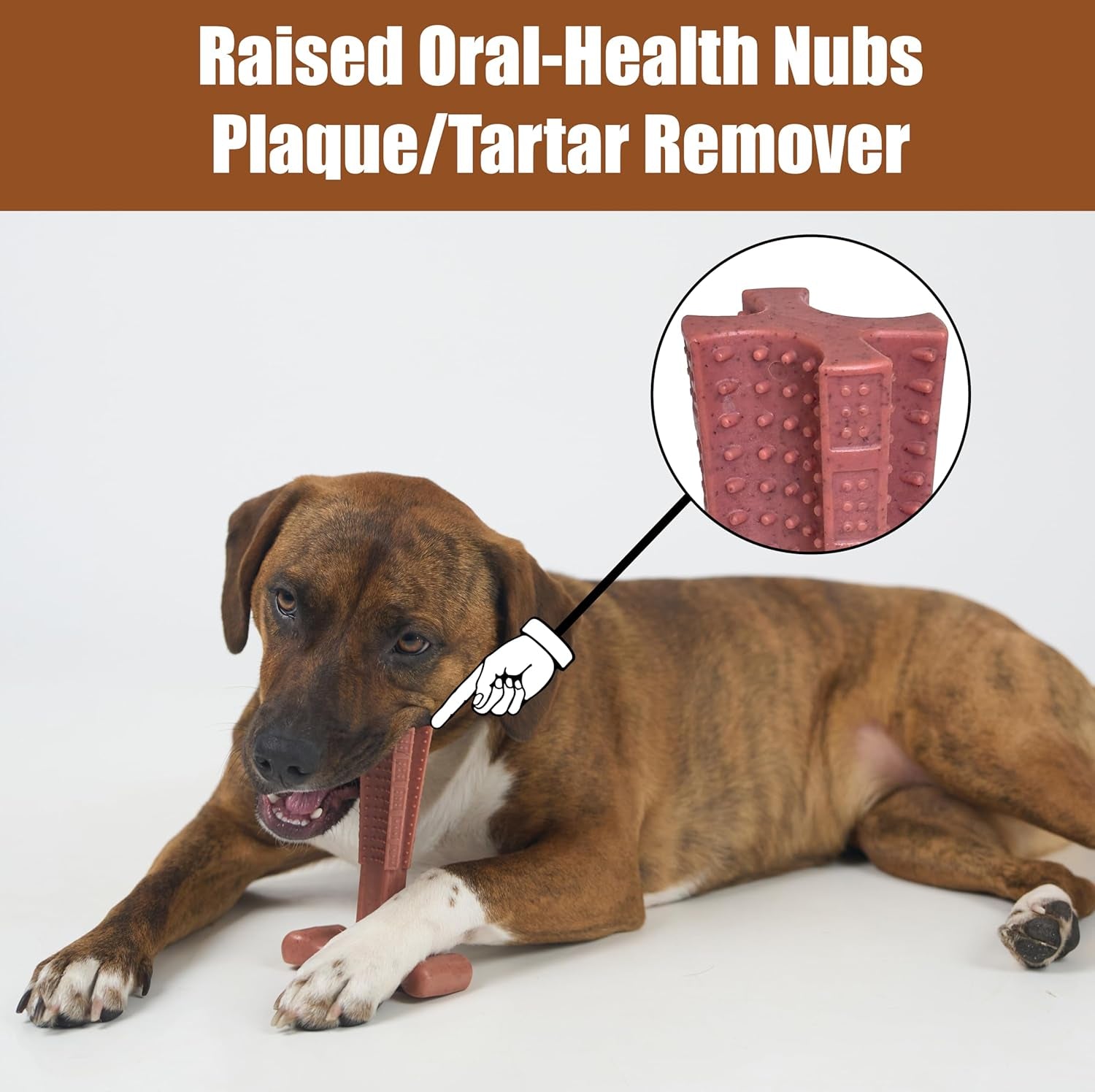 Bam-Bones plus T Bone – Bamboo Fiber & Nylon Dog Chew Toy for Moderate to Aggressive Chewers, Durable Long Lasting & Non-Splintering, Beef Flavor Toy for Adult Dogs & Puppies under 60 Lbs, 6 In