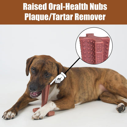 Bam-Bones plus T Bone – Bamboo Fiber & Nylon Dog Chew Toy for Moderate to Aggressive Chewers, Durable Long Lasting & Non-Splintering, Beef Flavor Toy for Adult Dogs & Puppies under 60 Lbs, 6 In
