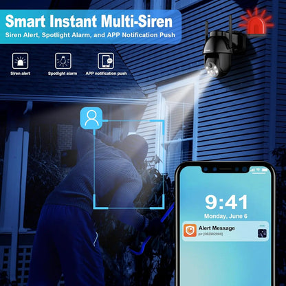 Seevision Solar WIFI Security Camera with Spotlight, 1080P HD Clear Picture,Pir Motion Detection, Color Night Vision, Waterproof Black White Security Camera