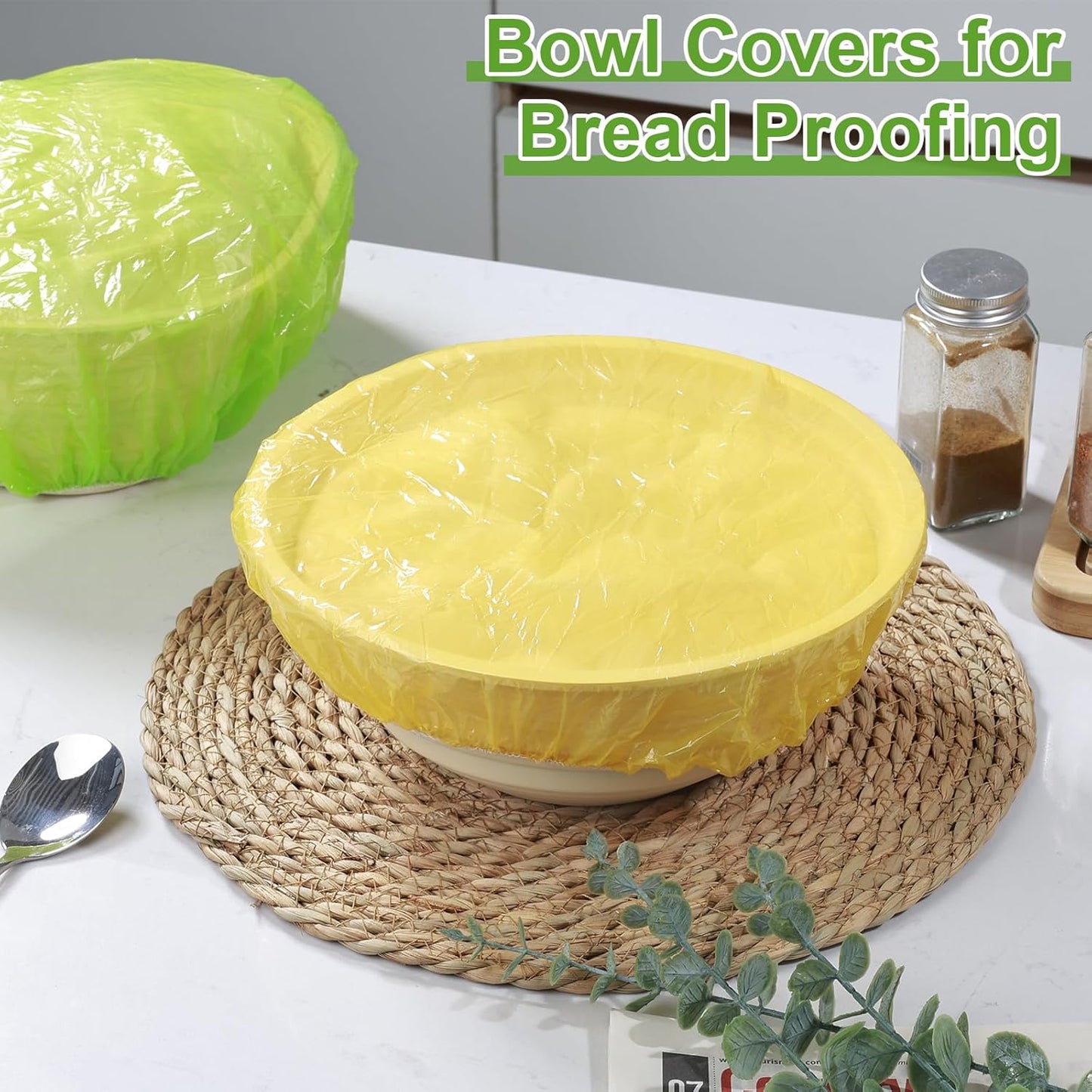 Bowl Covers Plastic Elastic Wrap for Food Storage Reusable Food Covers Saran Wrap Fresh Keeping Stretch Bags Bowl Covers for Bread Proofing for Family Outdoor Picnic Sourdough Baking(60)