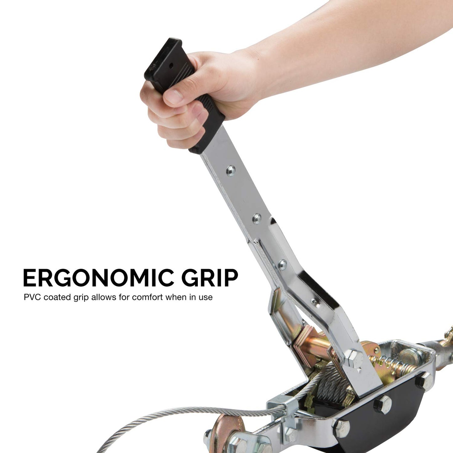 Heavy-Duty 5-Ton Come Along Winch - 10,000 lbs Pulling Power with Dual Gears and 3 Hooks for Ultimate Versatility in Recovery and Lifting