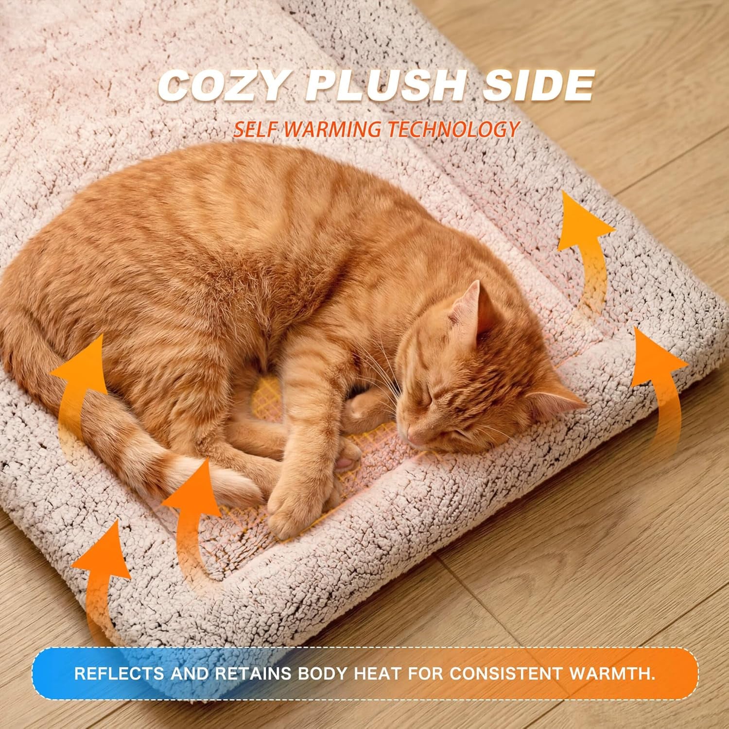 Cat Cooling Mat, Self Warming Cat Bed, Reversible Warm & Cooling Cat Bed, Winter Warm Cat Pad & Summer Cooling Cat Mat for Kittens & Small Dogs, Perfect for Crates, Beds & Sofas, Gray, 18" X 24"