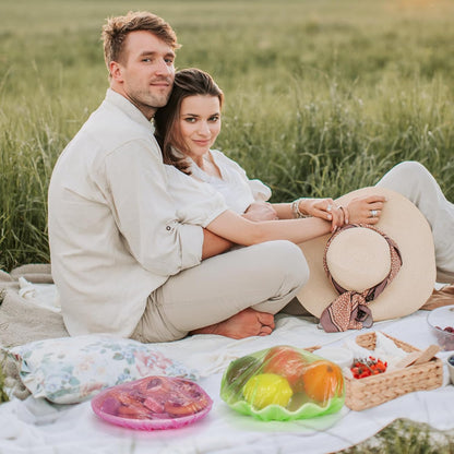 Bowl Covers Plastic Elastic Wrap for Food Storage Reusable Food Covers Saran Wrap Fresh Keeping Stretch Bags Bowl Covers for Bread Proofing for Family Outdoor Picnic Sourdough Baking(60)
