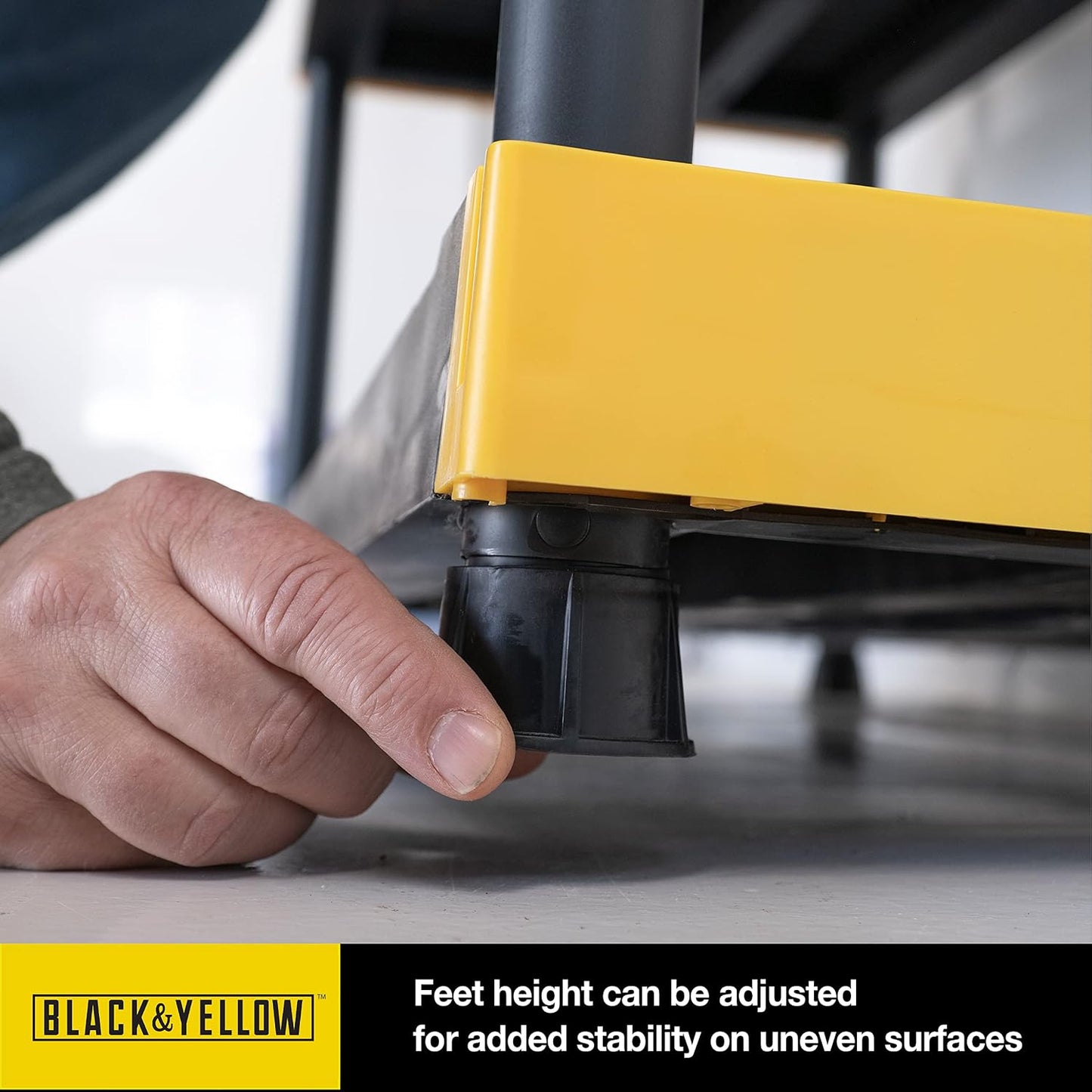 Black & YELLOW, Shelving Unit and Heavy Duty Storage Containers, Extremely Durable (Shelf + 27 Gallon Container (4-Pack))