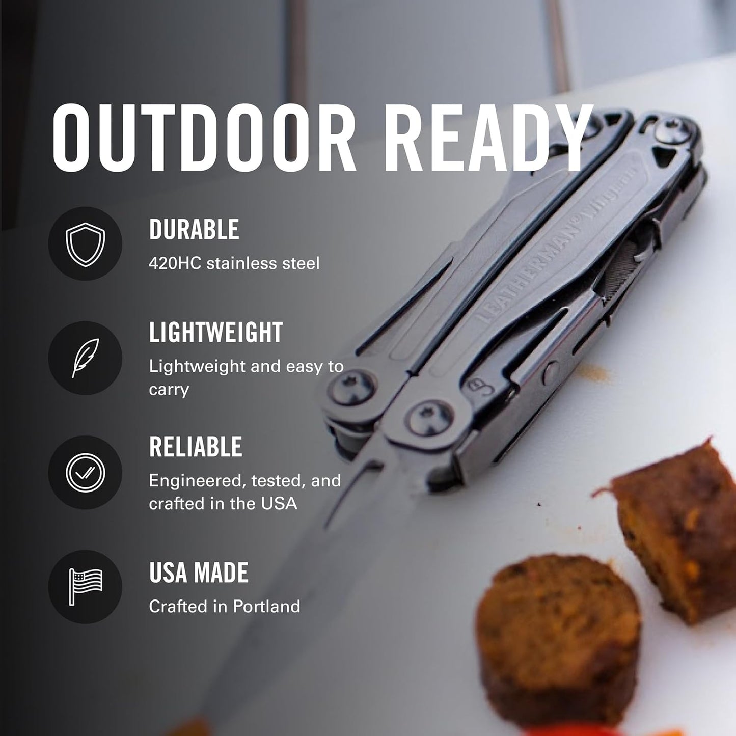 LEATHERMAN, Wingman Multitool with Spring-Action Pliers and Scissors, Stainless Steel