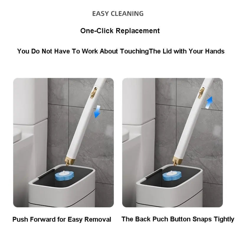 Wall Mounted Toilet Brush Set, 1 Set Toilet Bowl Brush and Holder with 24/48/72Pcs Disposable Replacement Brush Head, Toilet Scrubber Brush, Bathroom Cleaning Tool, House Cleaning Tools, Toilet Cleaning System