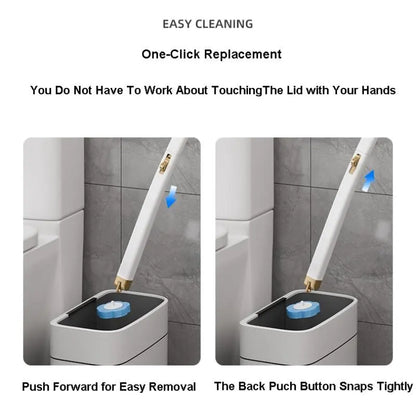 Wall Mounted Toilet Brush Set, 1 Set Toilet Bowl Brush and Holder with 24/48/72Pcs Disposable Replacement Brush Head, Toilet Scrubber Brush, Bathroom Cleaning Tool, House Cleaning Tools, Toilet Cleaning System