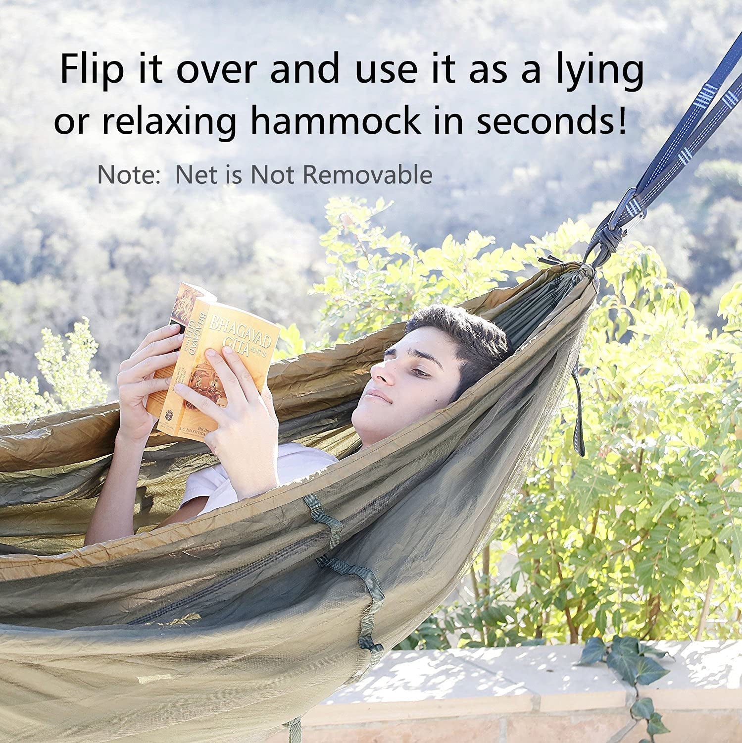 Ultimate Portable Camping Hammock - Perfect for Outdoor Adventures with Bug Net, 2 Person Capacity, and 10Ft Straps