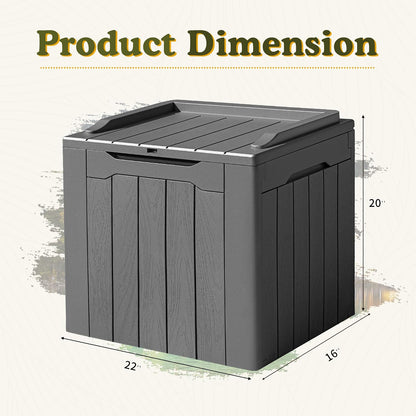 31 Gallon Waterproof Outdoor Storage Box Resin Deck Box Lockable and UV Resistant for Patio Furniture,Garden Tools (Grey)