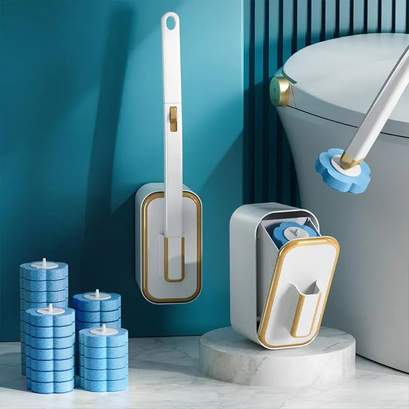 Wall Mounted Toilet Brush Set, 1 Set Toilet Bowl Brush and Holder with 24/48/72Pcs Disposable Replacement Brush Head, Toilet Scrubber Brush, Bathroom Cleaning Tool, House Cleaning Tools, Toilet Cleaning System