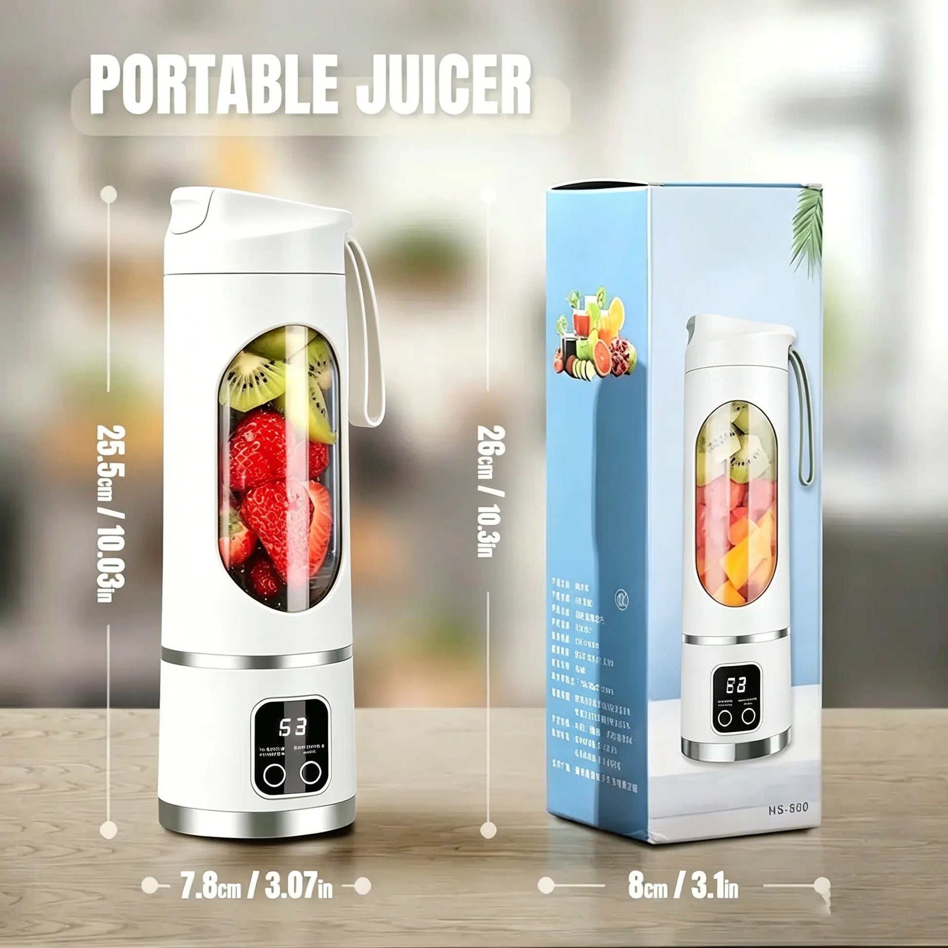 Unleash Your Blending Potential with Our Portable 15.22 Oz USB Rechargeable Blender - Perfect for Smoothies & Juices!