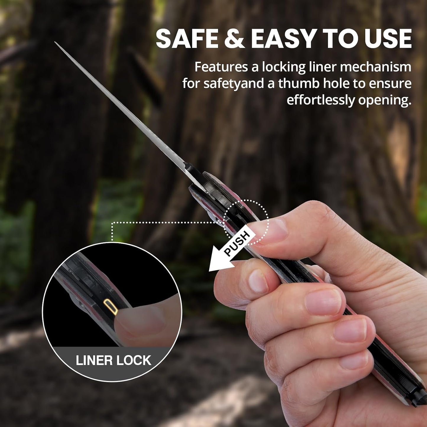 Multitool Carabiner Knife Tools for Men, Bottle Opener | Cool Gadgets Gear with Folding Knives, Window Breaker and Screwdriver for Hiking Camping, 7-In-1 Edc Multi Tool (Usa Flag)