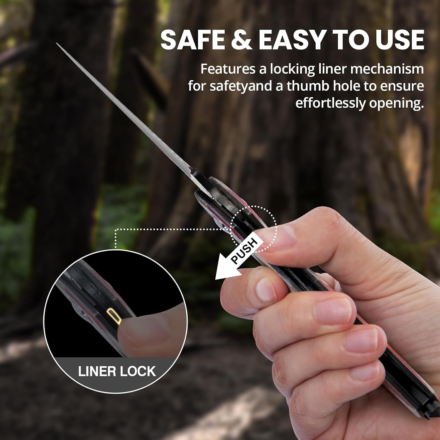 Multitool Carabiner Knife Tools for Men, Bottle Opener | Cool Gadgets Gear with Folding Knives, Window Breaker and Screwdriver for Hiking Camping, 7-In-1 Edc Multi Tool (Usa Flag)