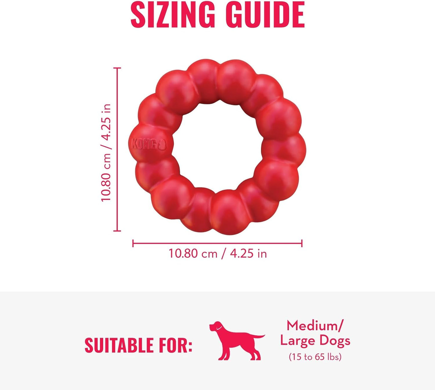 Ring - Natural Rubber Ring Toy for Healthy Chewing Habits - Chew Toy Supports Dog Dental Health - Dog Toy Supports Instincts during Playtime - for Medium/Large Dogs