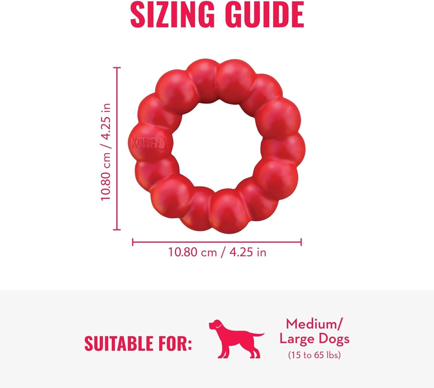 Ring - Natural Rubber Ring Toy for Healthy Chewing Habits - Chew Toy Supports Dog Dental Health - Dog Toy Supports Instincts during Playtime - for Medium/Large Dogs