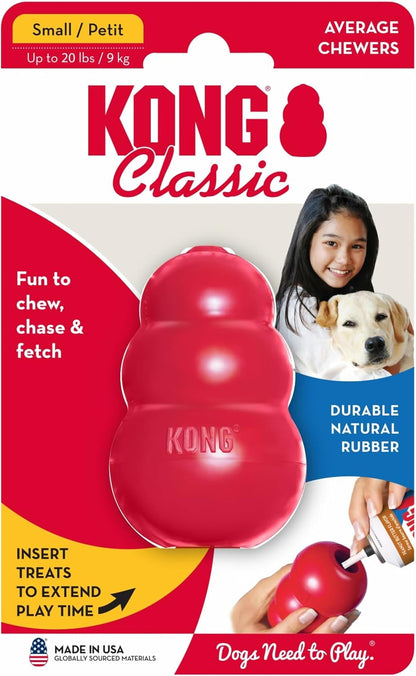 Classic Stuffable Dog Toy - Fetch & Chew Toy for Dogs - Treat-Filling Capabilities & Erratic Bounce for Extended Play Time - Durable Natural Rubber Material - for Small Dogs (Pack of 2)