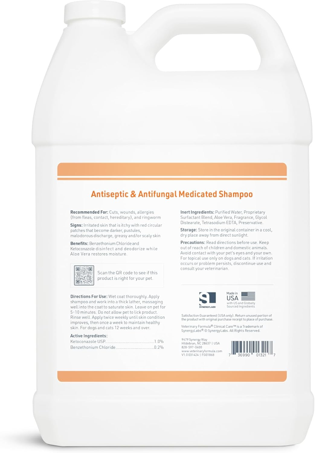 Clinical Care Antiseptic and Antifungal Medicated Shampoo for Dogs & Cats, 128 Fl Oz – Helps Alleviate Scaly, Greasy, Red Skin – Paraben, Dye, Soap-Free (1 Pack)