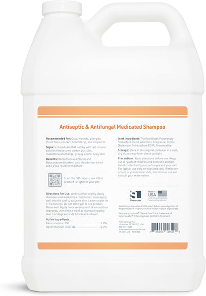 Clinical Care Antiseptic and Antifungal Medicated Shampoo for Dogs & Cats, 128 Fl Oz – Helps Alleviate Scaly, Greasy, Red Skin – Paraben, Dye, Soap-Free (1 Pack)