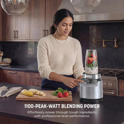 Ninja Nutri-Blender Pro with Auto Iq, 1100PW, (2) 24Oz Cups, BN401 | 1100-Peak-Watt Motor + 2 Auto-Iq Programs for Smoothies, Salsa & Dips. (2) 24-Oz To-Go Cups. Dishwasher Safe.