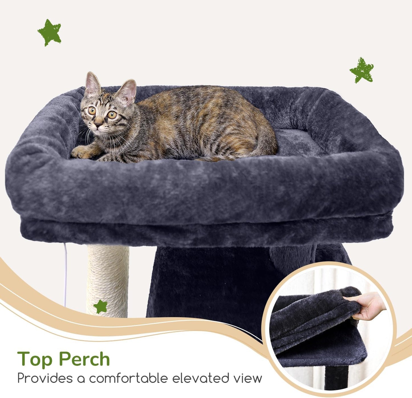 Heavy Duty Cat Tree, 70 Inch Sturdy Cat Tree for Indoor Cats Extra Large Cat Tower with Scratching Post, Hammock, Cat Condo for Adult Cats Kittens, F70 Pro, Dark Grey