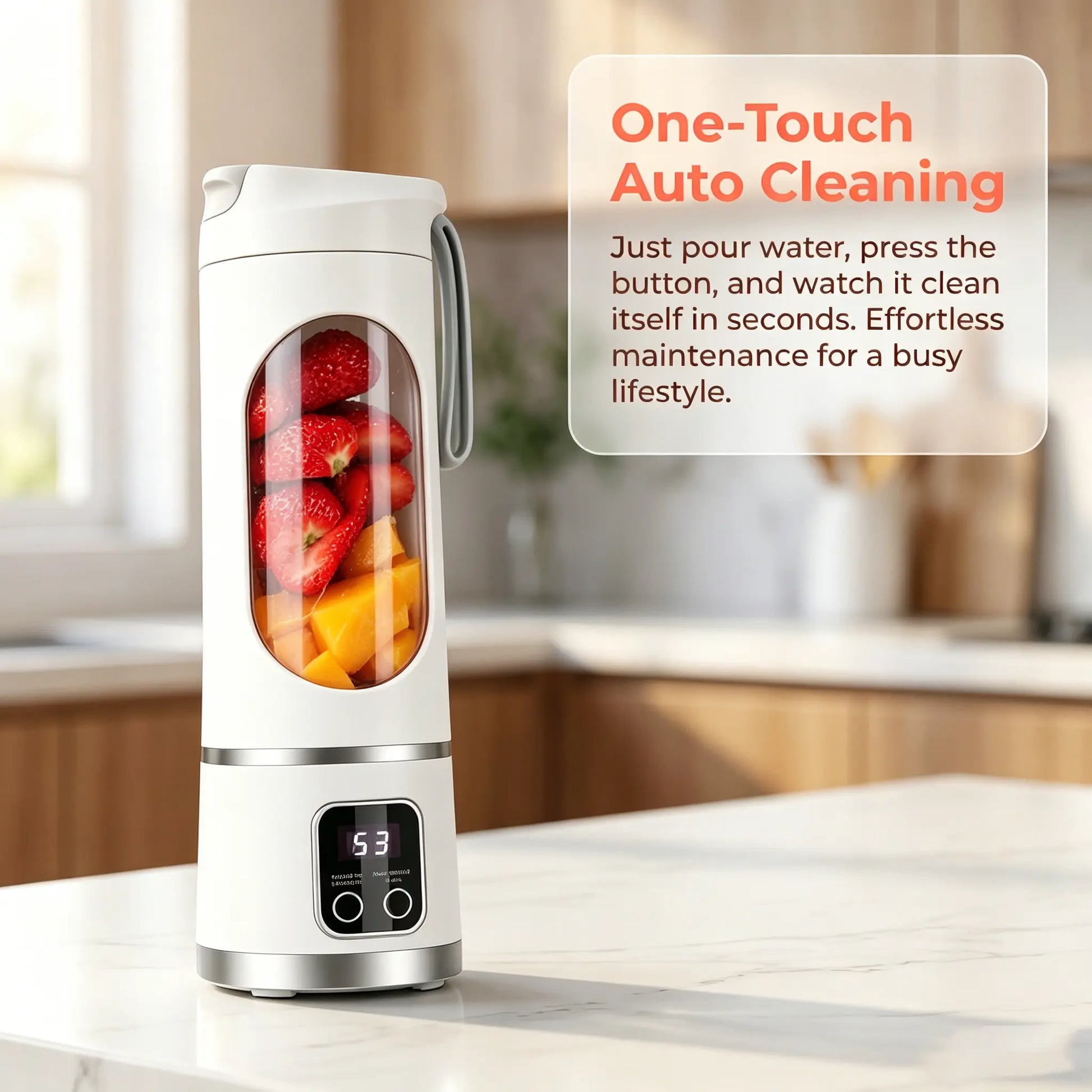 Unleash Your Blending Potential with Our Portable 15.22 Oz USB Rechargeable Blender - Perfect for Smoothies & Juices!