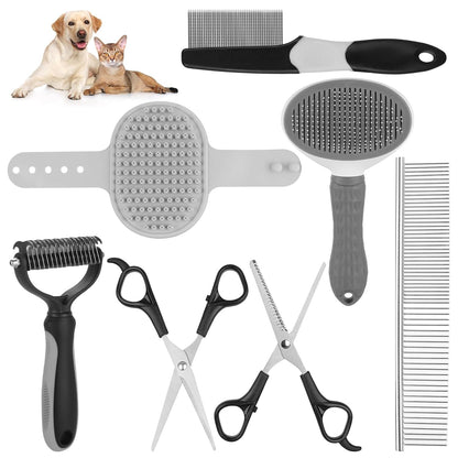 Ultimate 8-Piece Dog Grooming Kit – Essential Grooming Supplies for Dogs and Cats with Deshedding Brush, Bath Gloves, Towels & Silicone Toothbrush – Perfect for All Pet Sizes!