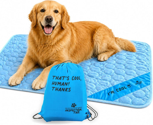 Dog Cooling Mat, Indoor & Outdoor, Large Self Cooling Pad | No Freeze Needed, Breathable, Washable, Portable Cooling Mat for Dogs with Travel Bag, Fits Car, Crate, Floor & Bed, 39"X27"