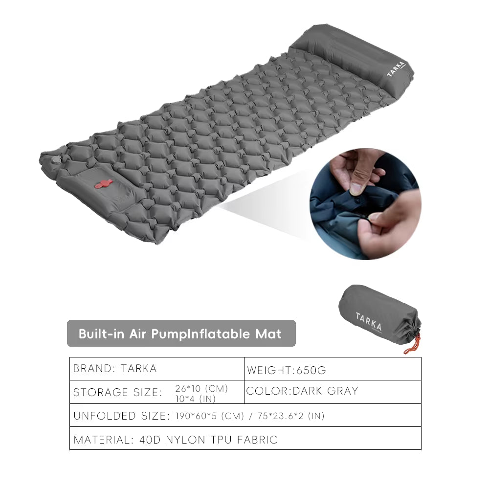 Ultimate Inflatable Camping Mat with Built-in Pillow - Perfect for Outdoor Adventures and Travel