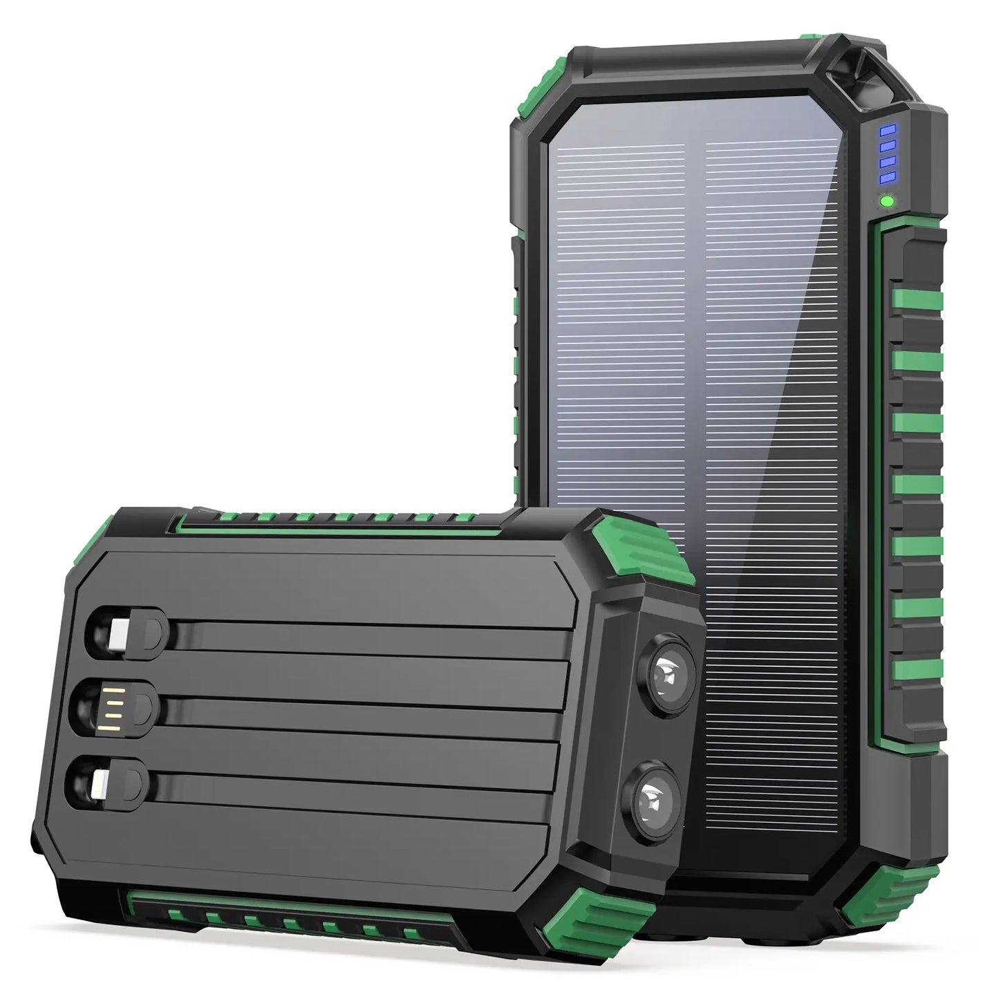 【Gift for Mom】Solar Charger Power Bank - 27000Mah Portable Phone Charger with Built-In USB Cables 3.0A Fast Charge Battery Pack, 5 Outputs & 2 Inputs for Smartphone, Tablet