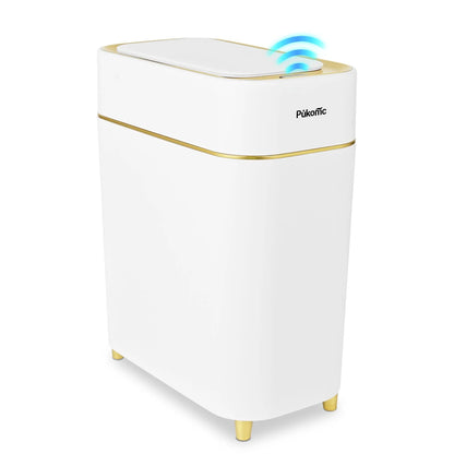 Pukomc Smart Induction Waterproof Trash Can for Bathroom, Bedroom, Office Nordic Style, Household Items Saving Space Motion Sensor Multifunctional Home Goods Environmentally Friendly Automatic Summerwins,Dorm Essentials,Home Essentials Homeessentials