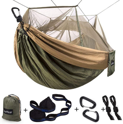 Ultimate Portable Camping Hammock - Perfect for Outdoor Adventures with Bug Net, 2 Person Capacity, and 10Ft Straps
