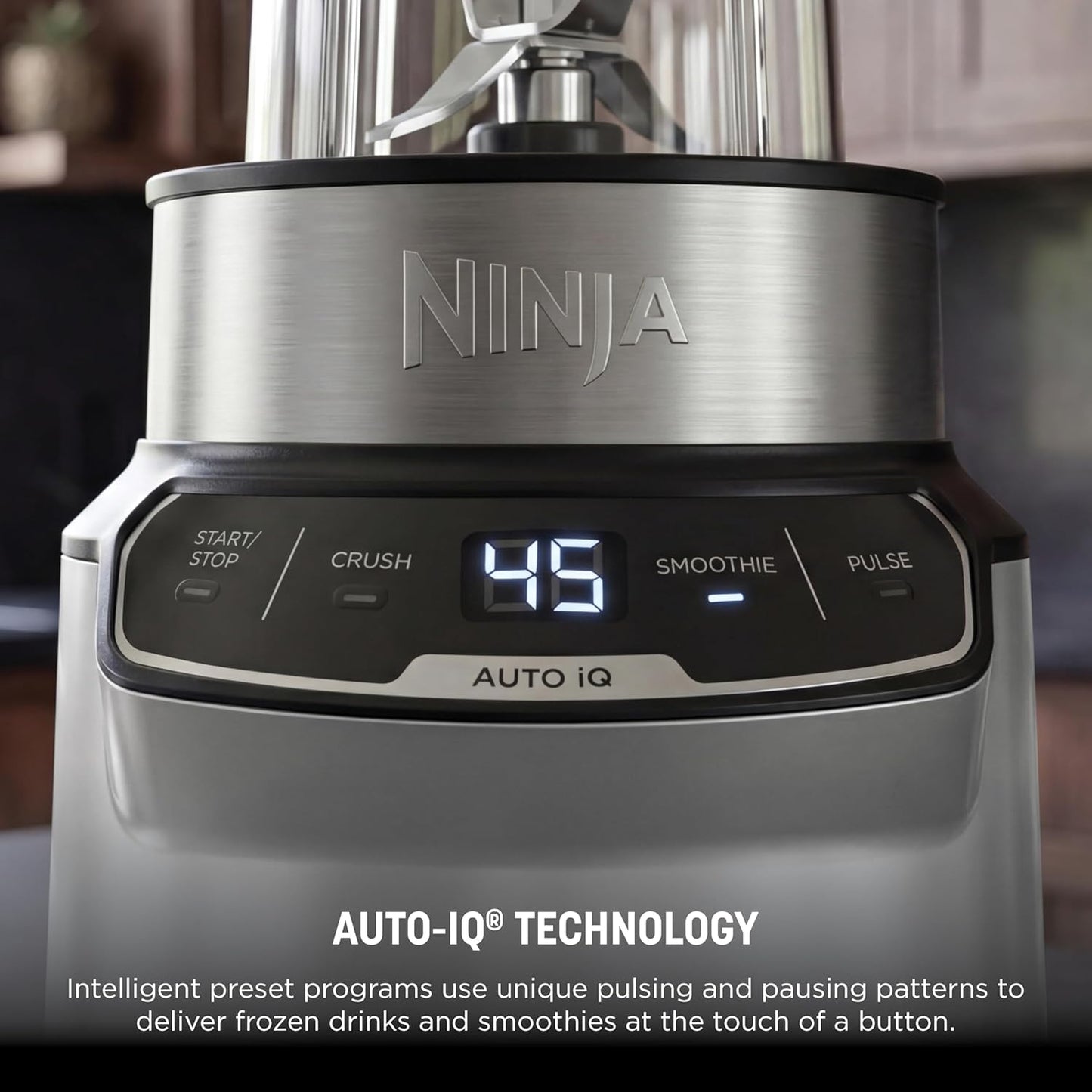 Ninja Nutri-Blender Pro with Auto Iq, 1100PW, (2) 24Oz Cups, BN401 | 1100-Peak-Watt Motor + 2 Auto-Iq Programs for Smoothies, Salsa & Dips. (2) 24-Oz To-Go Cups. Dishwasher Safe.