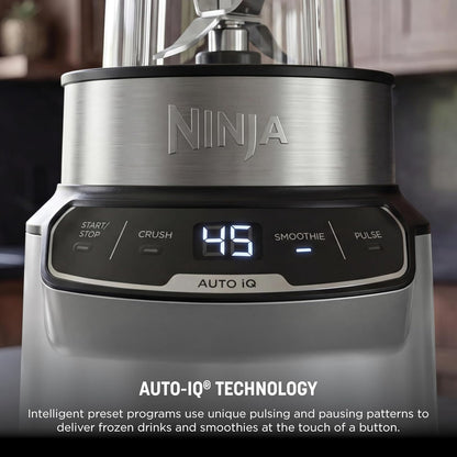 Ninja Nutri-Blender Pro with Auto Iq, 1100PW, (2) 24Oz Cups, BN401 | 1100-Peak-Watt Motor + 2 Auto-Iq Programs for Smoothies, Salsa & Dips. (2) 24-Oz To-Go Cups. Dishwasher Safe.