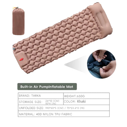 Ultimate Inflatable Camping Mat with Built-in Pillow - Perfect for Outdoor Adventures and Travel