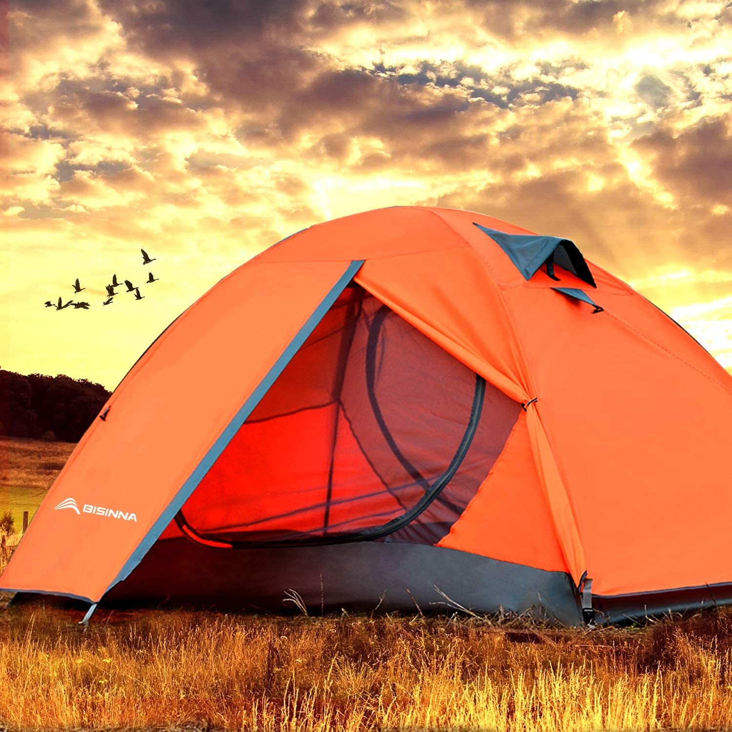 Lightweight 2/4 Person Waterproof Camping Tent - Easy Setup, Windproof, and Spacious for Outdoor Adventures